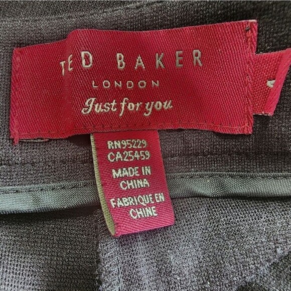 Ted Baker Wyona leather front paneled leggings pants side zip US 10 ted size 4 - Picture 5 of 6